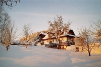 Apartmán Prachatice - pohled na dům v zimě