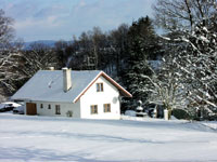 Rekreační chata Chelčice - pohled v zimě