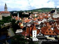 14 km město Český Krumlov zapsaný v UNESCO